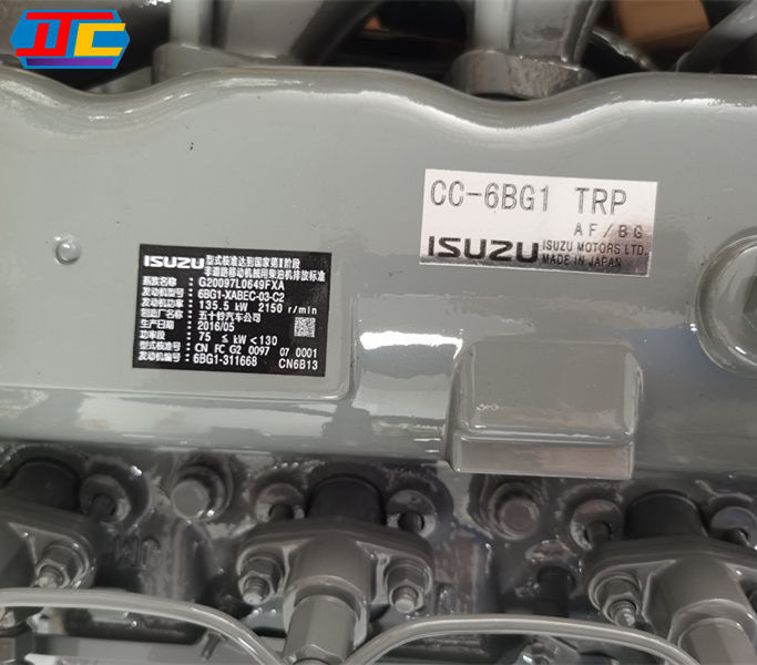135.5KW Motor de escavadeira ISUZU 6BG1 Para aplicações industriais de escavadeira